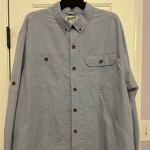 Duluth Trading Co Light Blue Casual Button Down Shirt